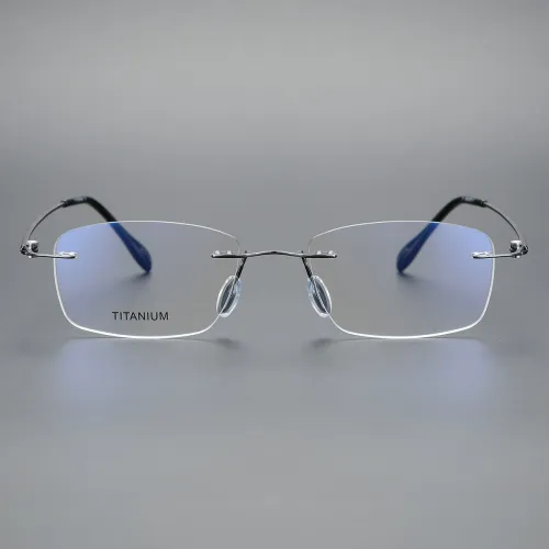 Rimless Titanium Glasses LE1247_Gunmetal