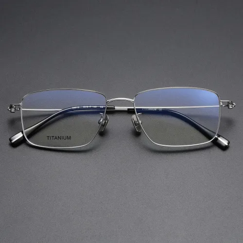 Rectangle Titanium Glasses LE1250_Silver