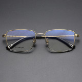 Square Titanium Glasses LE1266_Gold Front View