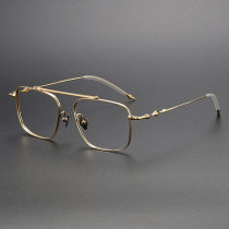 Square Titanium Glasses LE1270_Gold