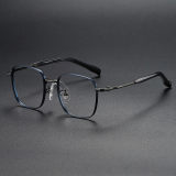 Square Titanium Glasses LE1277_Blue & Silver