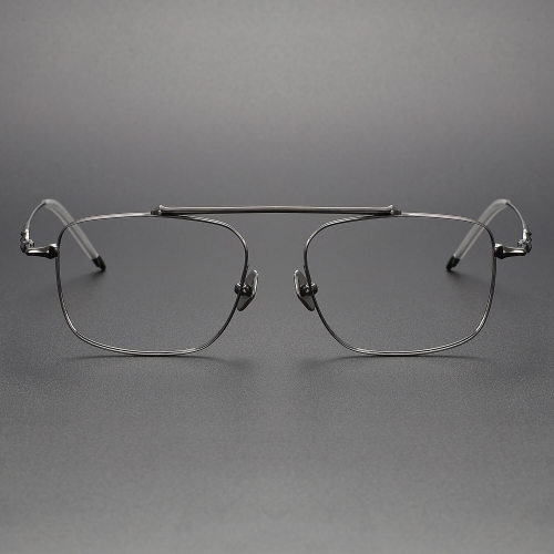 Square Titanium Glasses LE1270_Gunmetal
