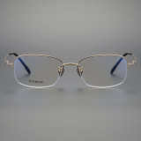 Half Rim Titanium Glasses LE1249_Gold Front View
