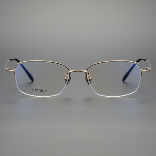 Half Rim Titanium Glasses LE1249_Gold