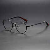 Round Titanium Glasses LE1261_Black