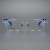 Rectangle Titanium Glasses LE1248_Silver Front View