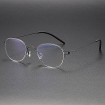 Oval Titanium Glasses LE1271_Gunmetal Oval Titanium Glasses LE1271_Gunmetal