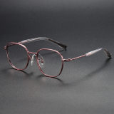 Square Titanium Glasses LE1258_Purple