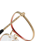Square Titanium Glasses LE1258_Red & Gold