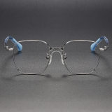 Square Titanium Glasses LE1277_Silver Front View