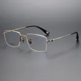 Half Rim Titanium Glasses LE1251_Gold