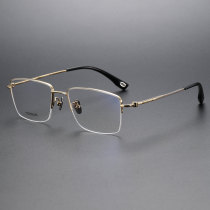 Half Rim Titanium Glasses LE1251_Gold