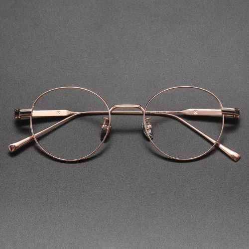 Round Titanium Glasses LE1263_Gold