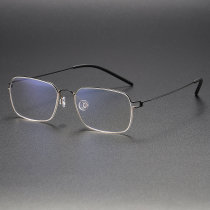 Rectangle Titanium Glasses LE1280_Black & Gold