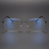 Geometric Titanium Glasses LE1245_Black Front View