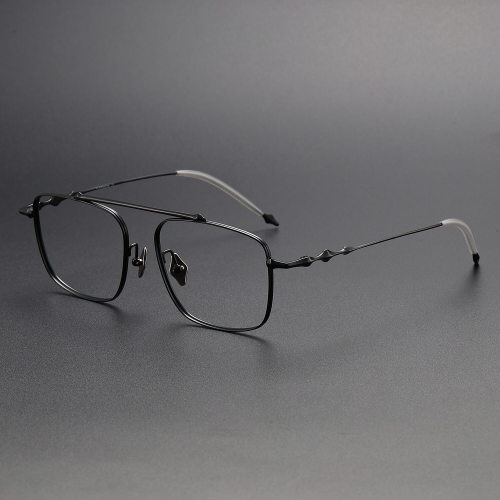 Square Titanium Glasses LE1270_Black