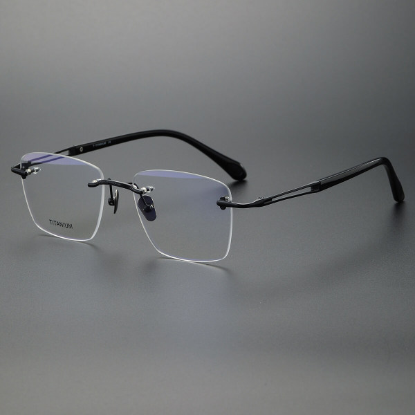 Rimless Titanium Glasses LE1260_Black