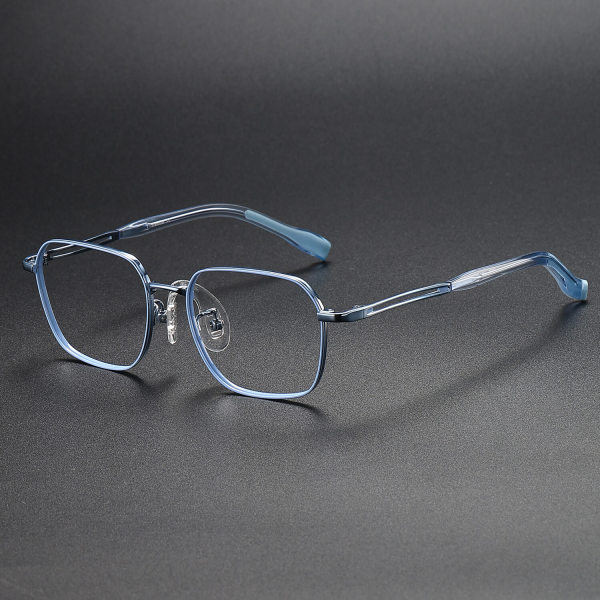 Square Titanium Glasses LE1269_Light Blue