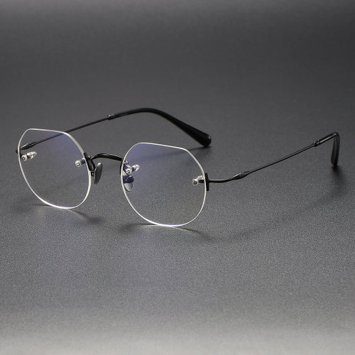 Rimless Titanium Glasses LE1281_Black