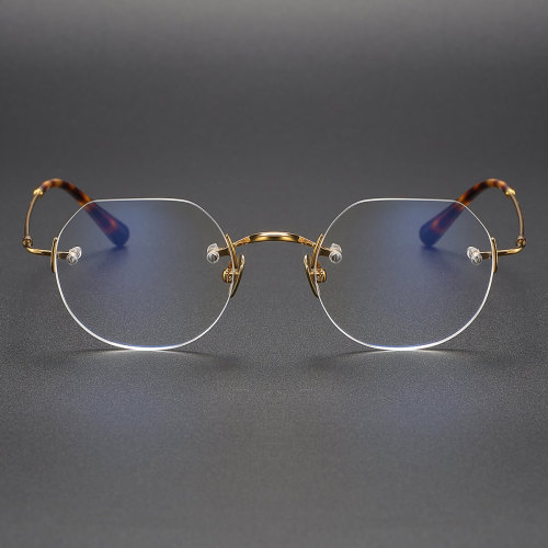 Rimless Titanium Glasses LE1281_Gold