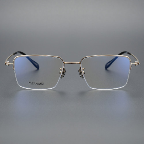 Half Rim Titanium Glasses LE1159_Gold