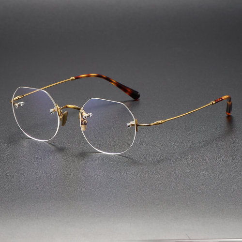 Rimless Titanium Glasses LE1281_Gold