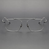 Square Titanium Glasses LE1270_Silver