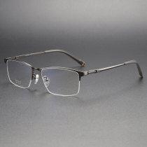 Half Rim Titanium Glasses LE1273_Gunmetal Half Rim Titanium Glasses LE1273_Gunmetal
