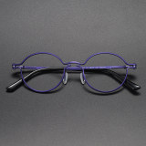 Round Titanium Glasses LE1278_Purple Front View