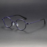 Round Titanium Glasses LE1278_Purple