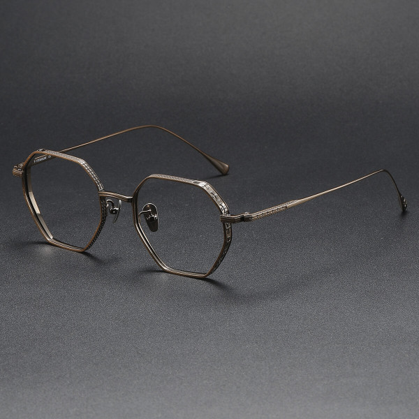 Geometric Titanium Glasses LE1259_Bronze