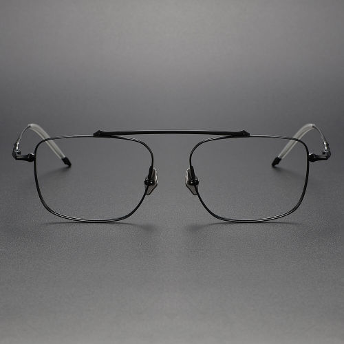 Square Titanium Glasses LE1270_Black