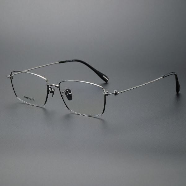 Rectangle Titanium Glasses LE1248_Gunmetal
