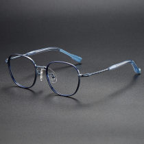 Square Titanium Glasses LE1258_Blue