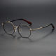 Geometric Titanium Glasses LE1268_Black & Gold