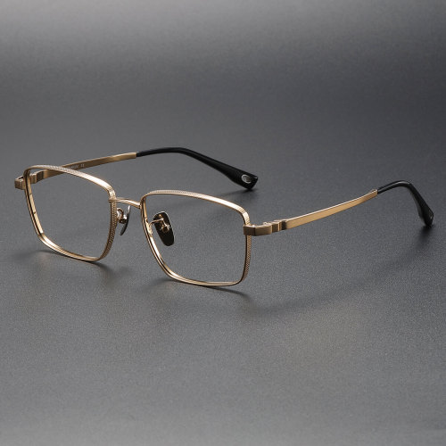 Rectangle Titanium Glasses LE1262_Gold