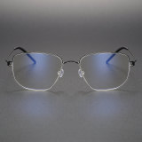 Geometric Titanium Glasses LE1246_Gunmetal Front View