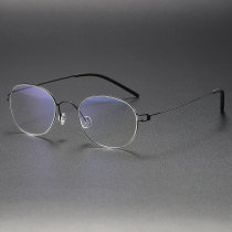 Oval Titanium Glasses LE1271_Black Oval Titanium Glasses LE1271_Black
