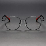 Square Titanium Glasses LE1258_Black Front View