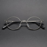Round Titanium Glasses LE1278_Gunmetal Front View