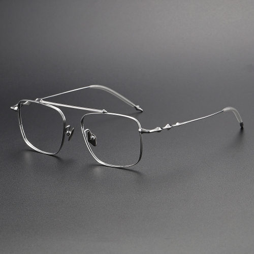 Square Titanium Glasses LE1270_Silver