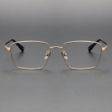 Rectangle Titanium Glasses LE1262_Gold Front View