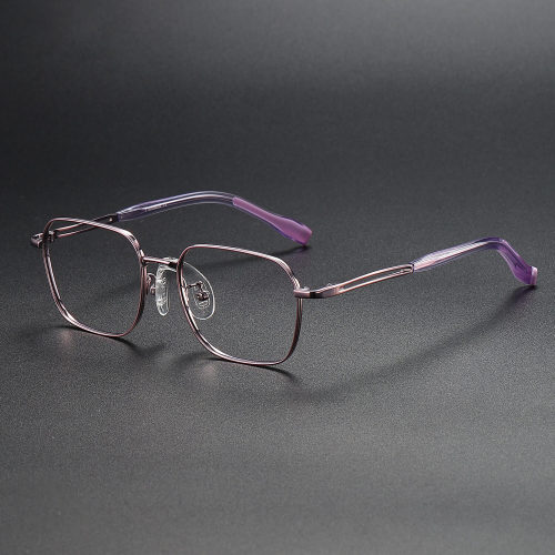 Square Titanium Glasses LE1269_Purple