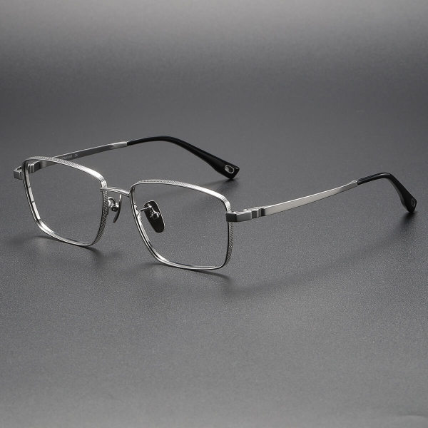 Rectangle Titanium Glasses LE1262_Silver