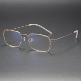Rectangle Titanium Glasses LE1280_Gold
