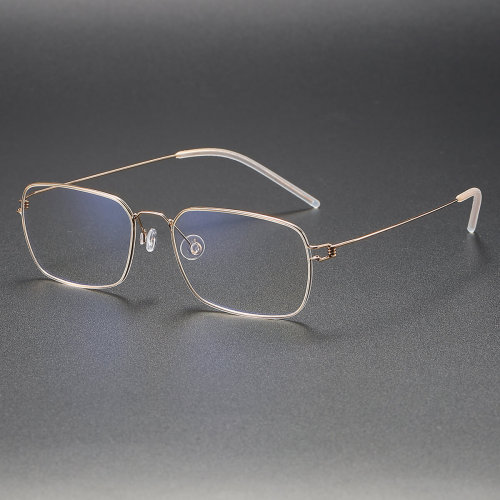 Rectangle Titanium Glasses LE1280_Gold