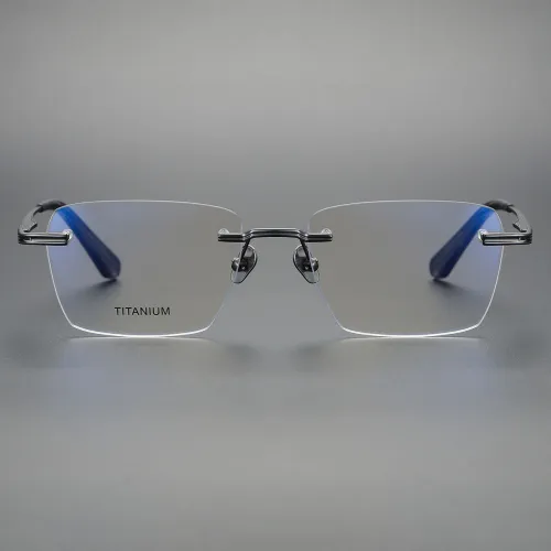 Rimless Titanium Glasses LE1220_Gunmetal