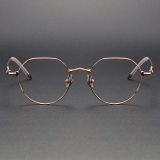 Geometric Titanium Glasses LE1225_Rose Gold