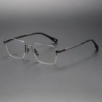 Half Rim Titanium Glasses LE1165_Gunmetal