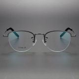 Half Rim Titanium Glasses LE1229_Gunmetal